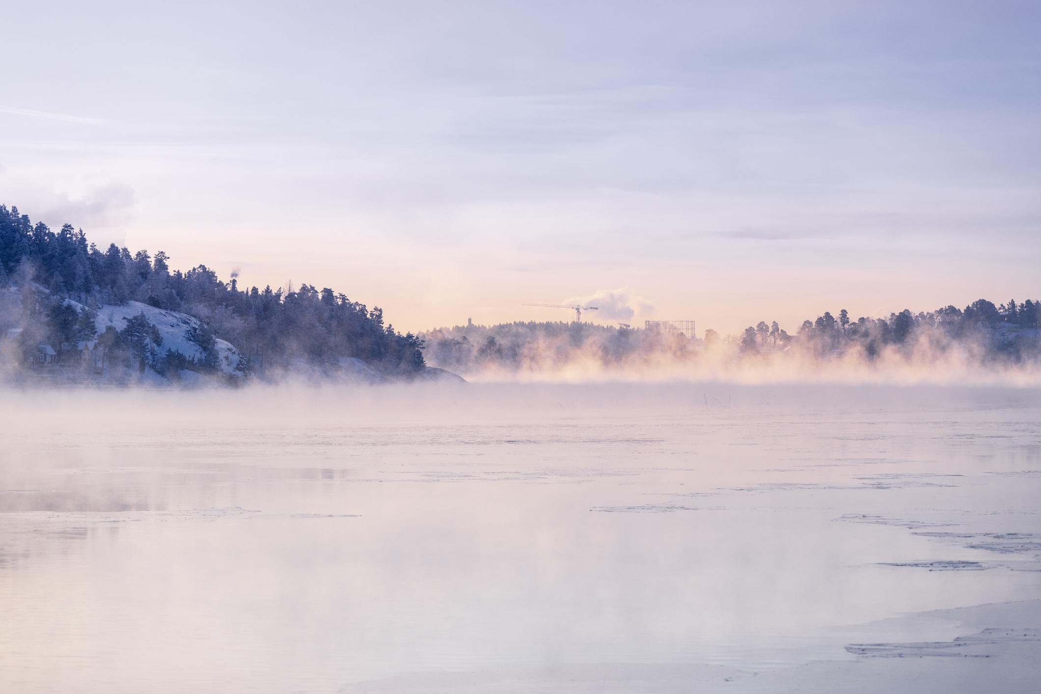 Bilde av islagt sjø