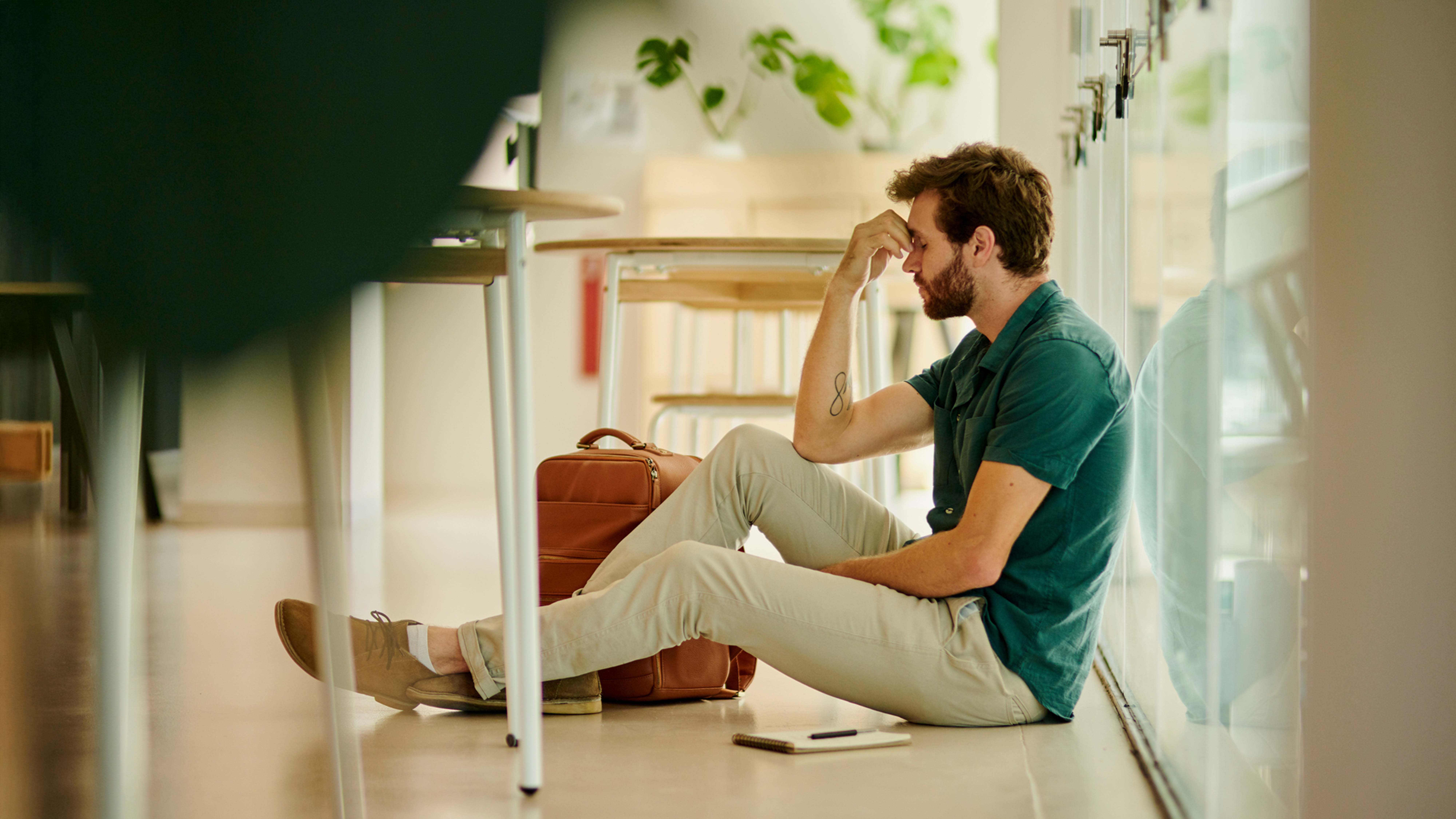 Student who is stressed about exams